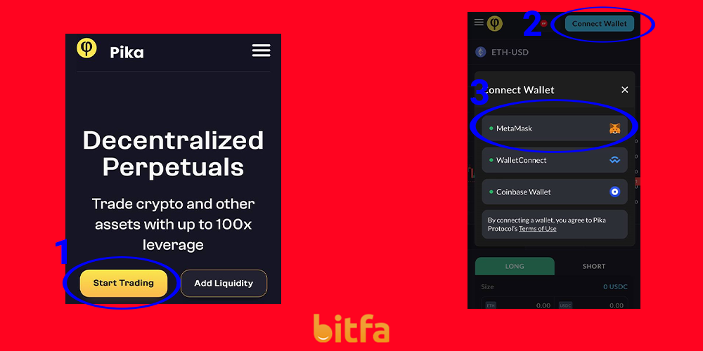اتصال کیف پول به پلتفرم Pika