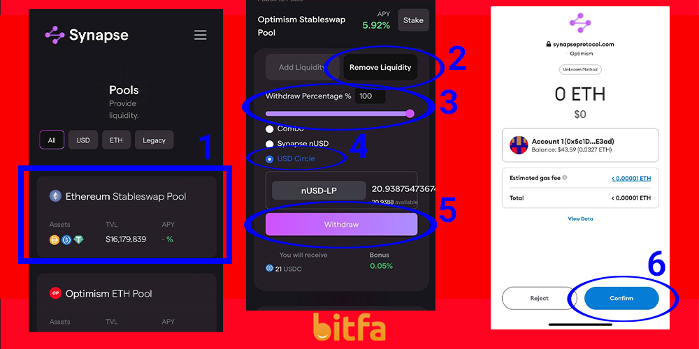 نحوه برداشت نقدینگی از پلتفرم Synapse