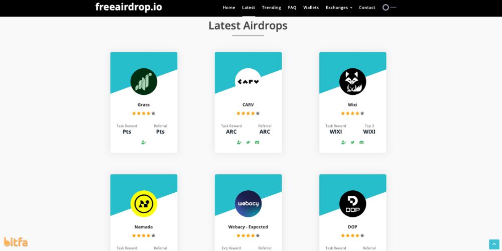 پلتفرم ایردراپ Freeairdrop.io