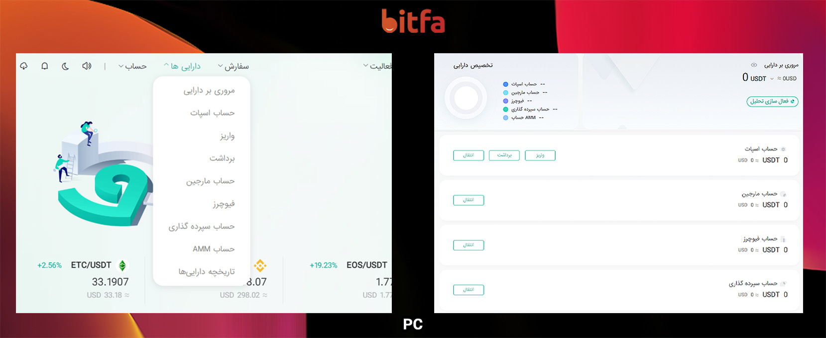 ورود به کیف پول کوینکس در کامپیوتر