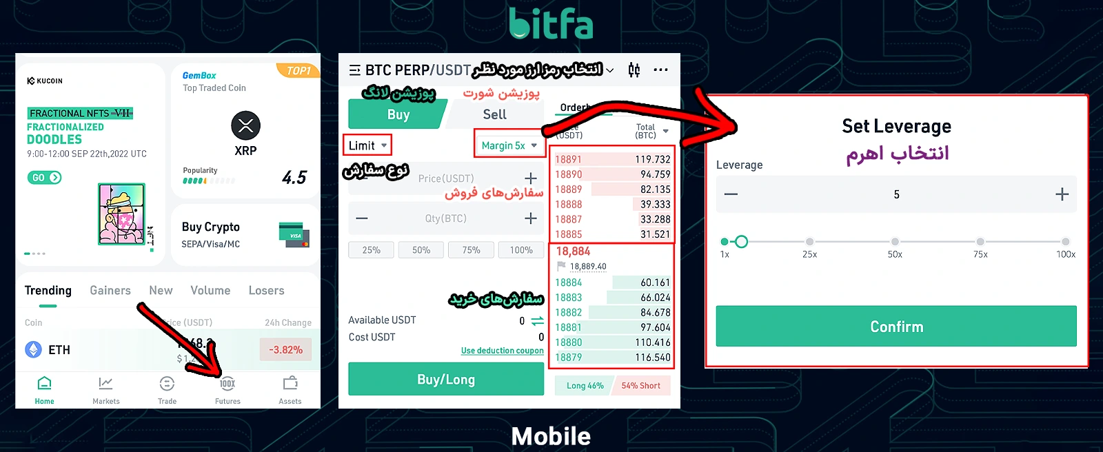 آموزش فیوچرز کوکوین در موبایل