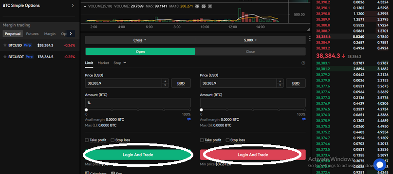 ترید در صرافی okex