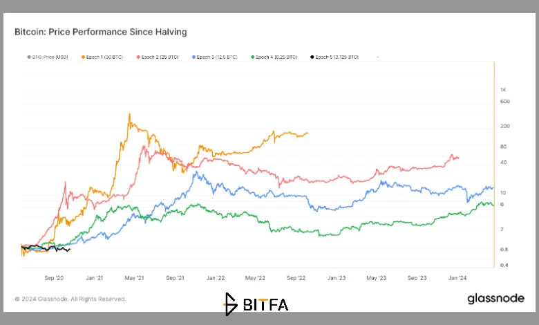 عملکرد بیت کوین پس از هر هاوینگ
