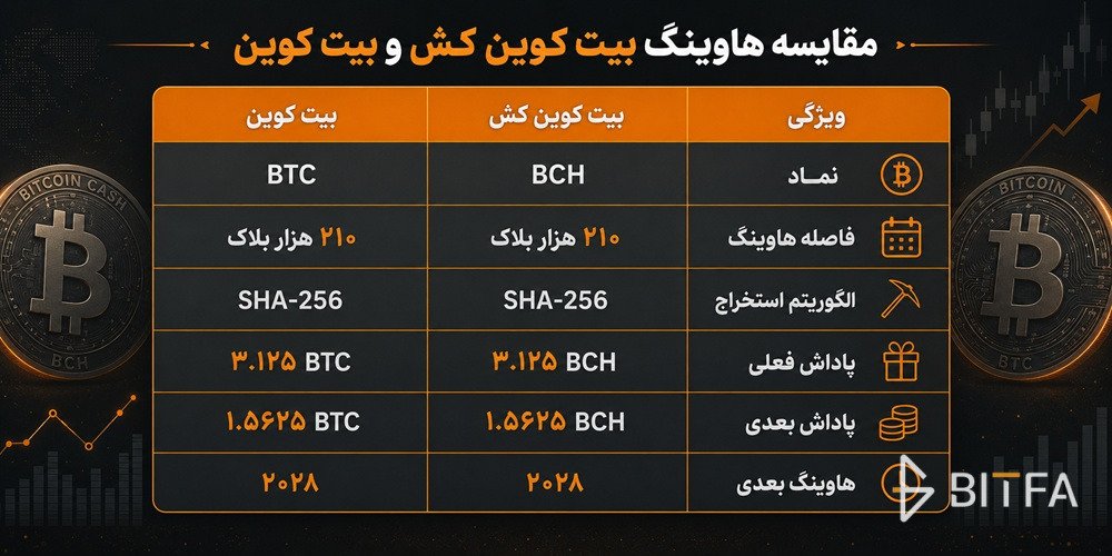 تفاوت هاوینگ بیت کوین کش و بیت کوین
