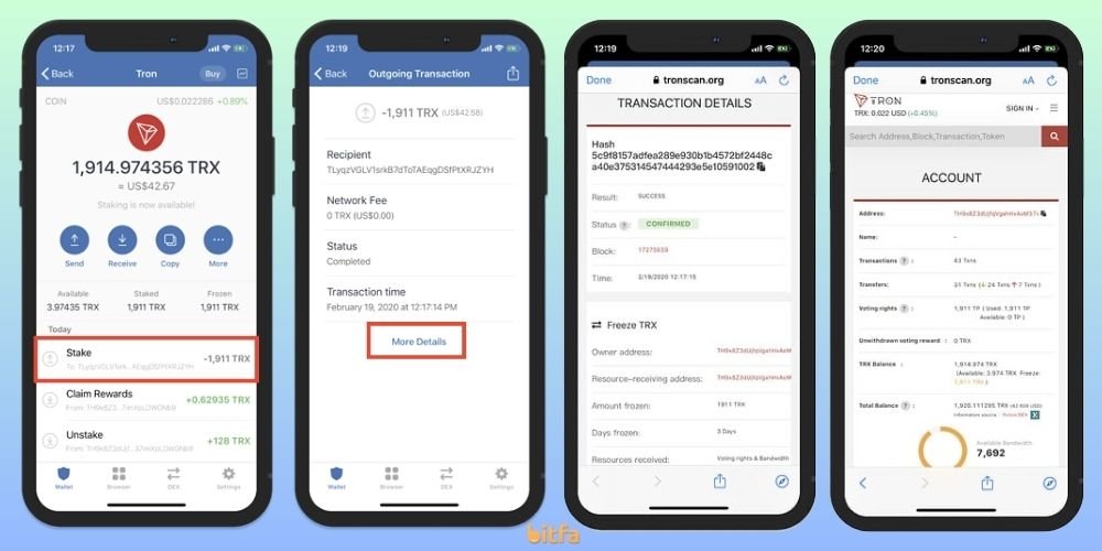 وضعیت استیک ترون در تراست ولت