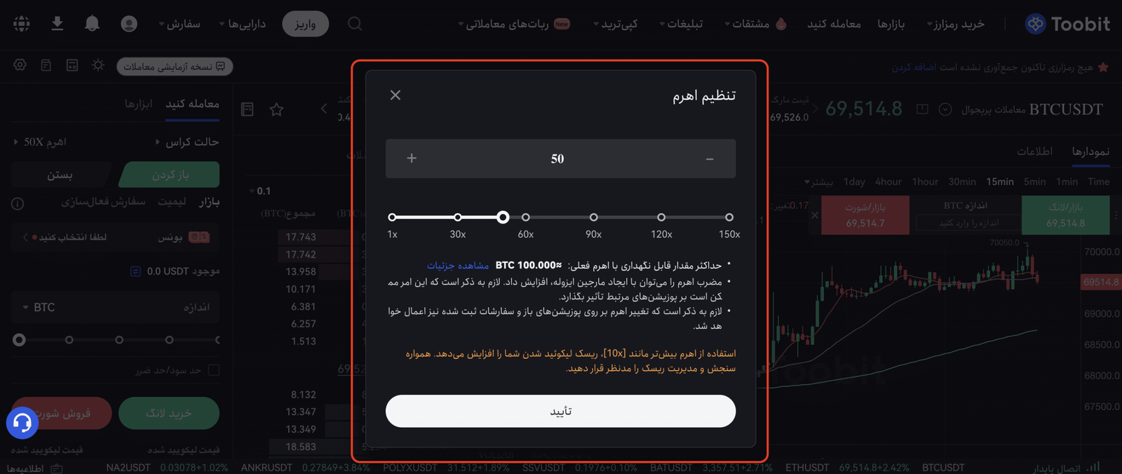 تنظیم اهرم