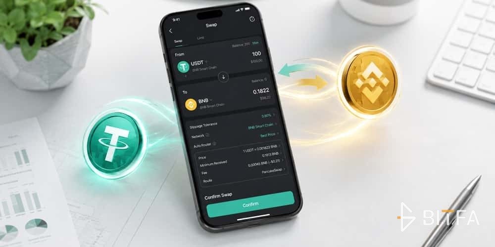 سواپ ارز دیجیتال در اپلیکیشن سیف پال