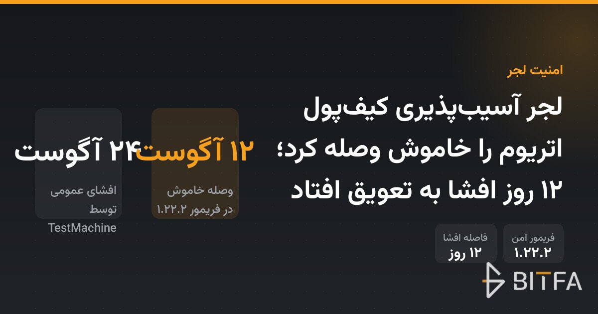 لجر آسیب‌پذیری کیف‌پول اتریوم را خاموش وصله کرد؛ ۱۲ روز افشا به تعویق افتاد